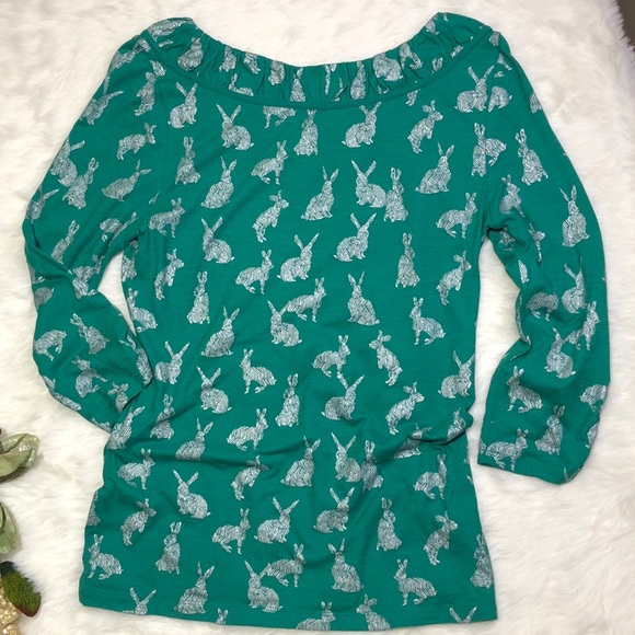 ANTHROPOLOGIE Creature Comforts Green Rabbit Tee - Picture 3 of 5